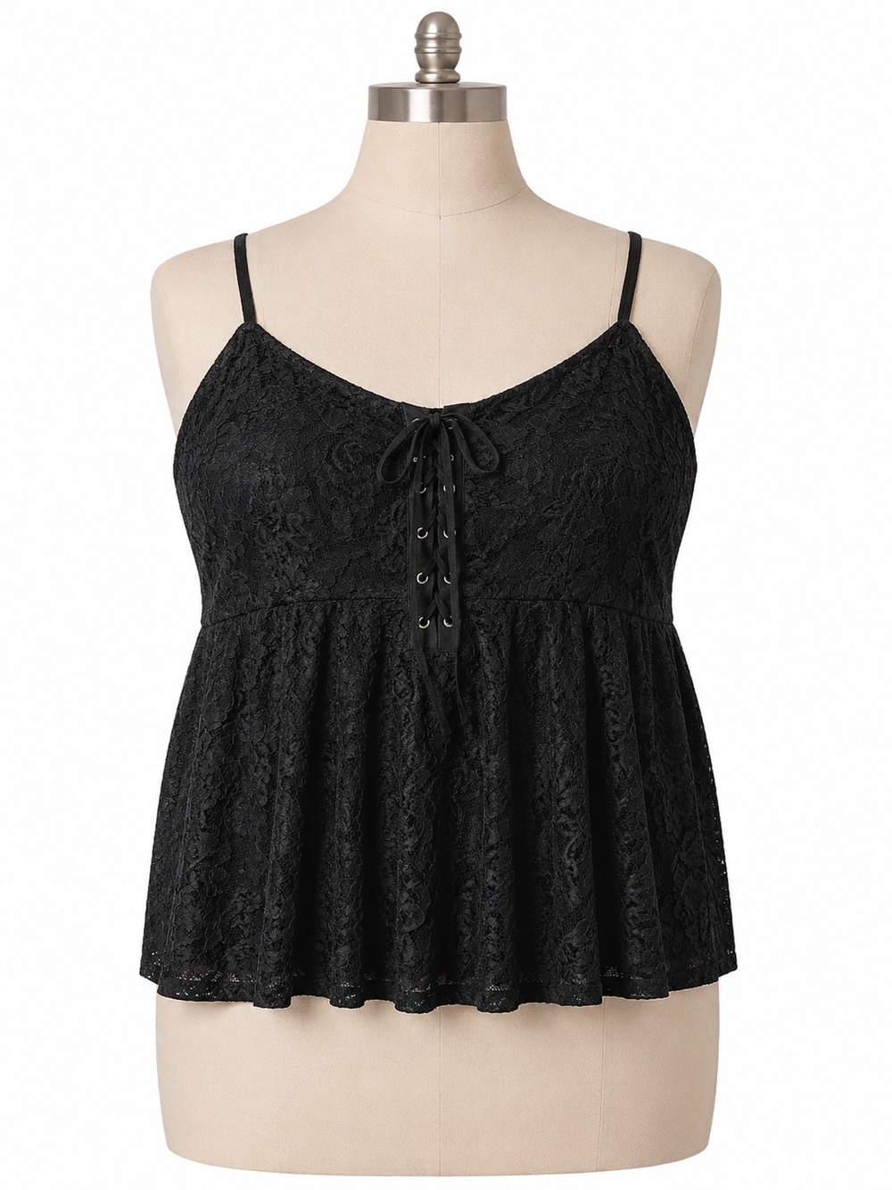 Torrid Black Lace Peplum Corset Top Size 3 (22/24)